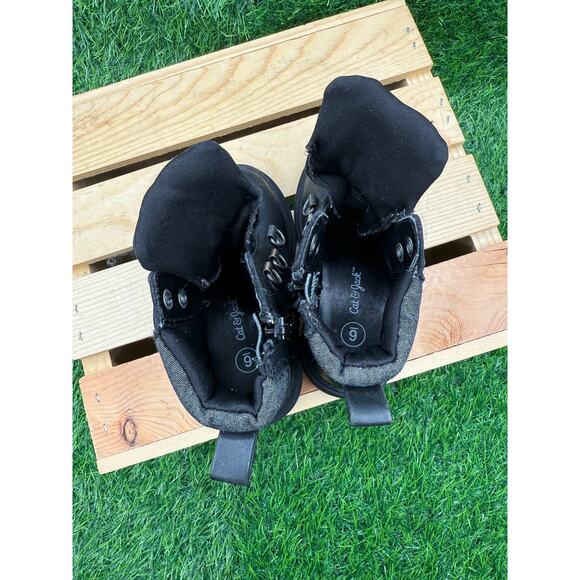 Cat&Jack Kids- Black-Combat Boots-Size 6 - Picture 8 of 10